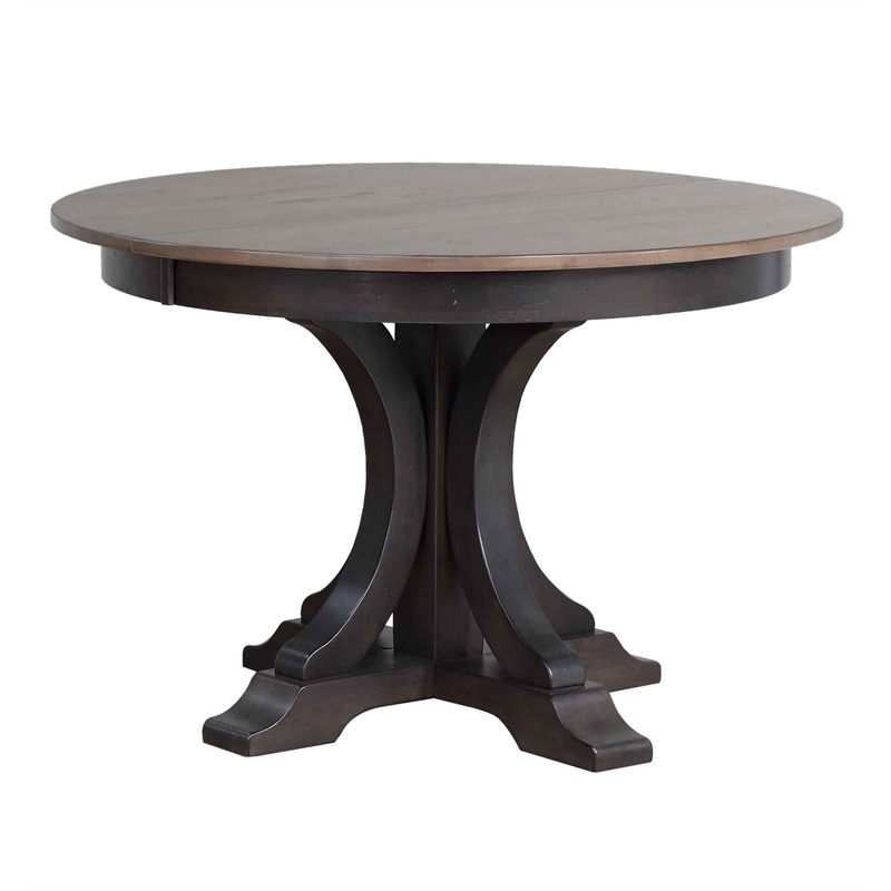 Art Deco Transitional X-Back Wood Dining Set in Gray & Black Stone 5-Piece Set