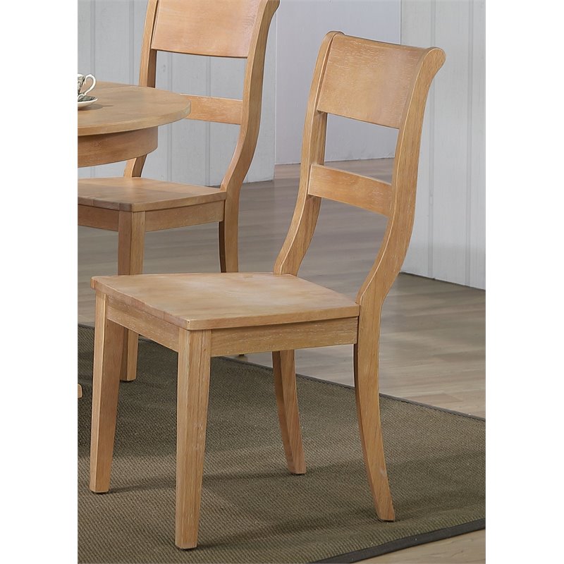Wood Side Chairs in Hampton Beech Brown (Set of 2)