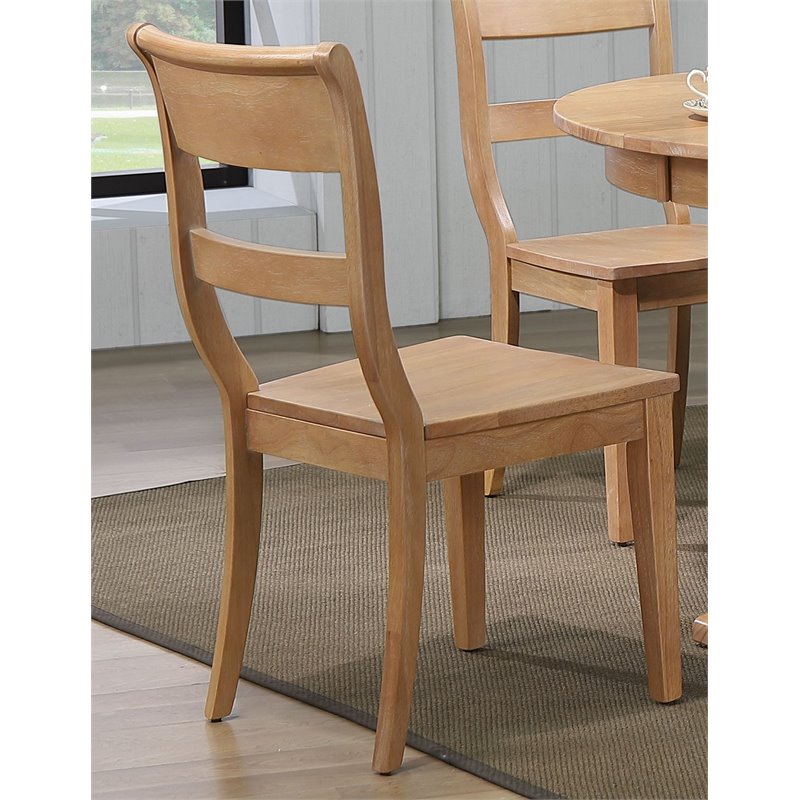 Wood Side Chairs in Hampton Beech Brown (Set of 2)