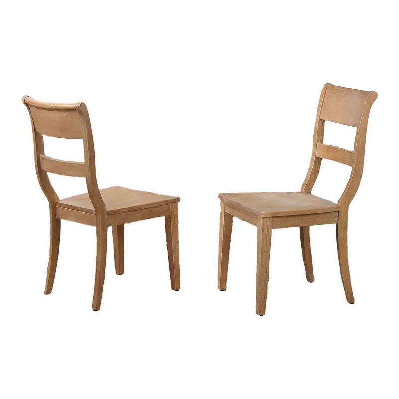 Wood Side Chairs in Hampton Beech Brown (Set of 2)