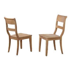 iconic furniture company wood side chairs in hampton beech brown (set of 2)