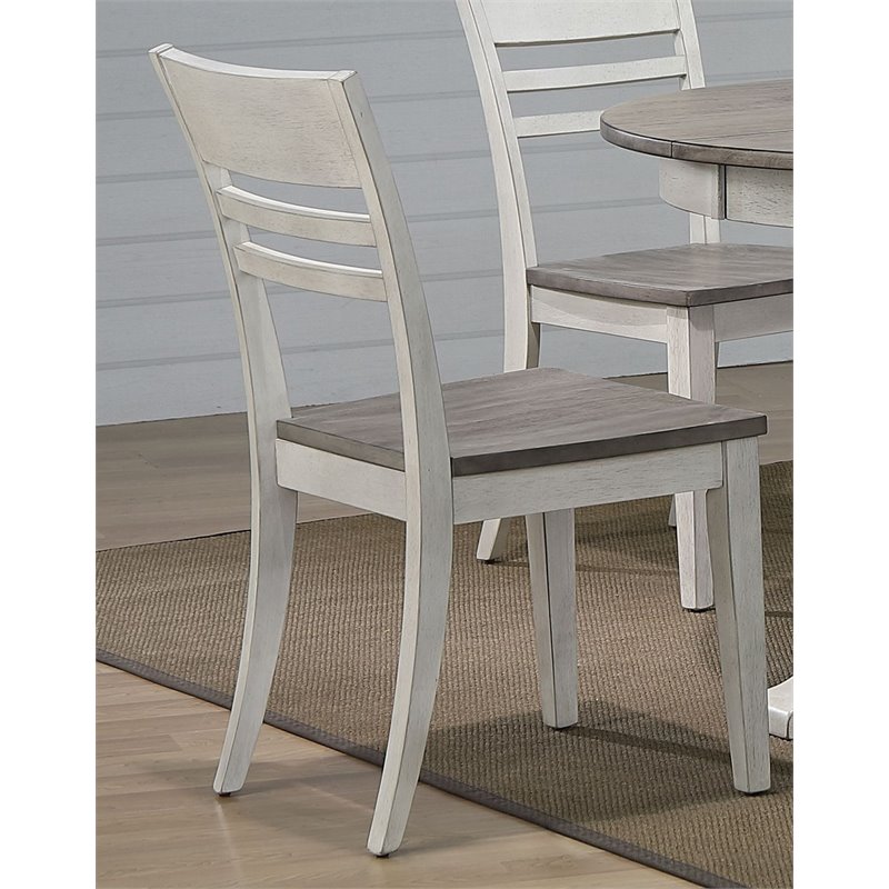 Wood Side Chairs in Gray Ash/Stormy White (Set of 2)