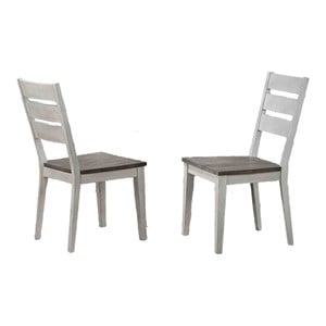 iconic furniture company wood dining chairs in gray ash/stormy white (set of 2)