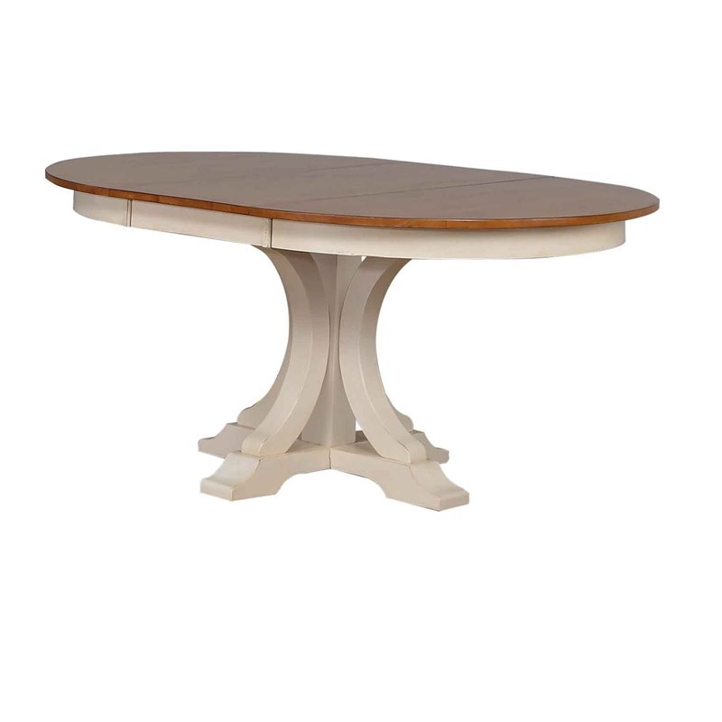 Round Rubberwood Deco Dining Table in Caramel/Biscotti