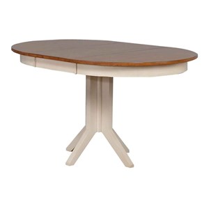 Round Rubberwood Dining Table in Caramel/Biscotti