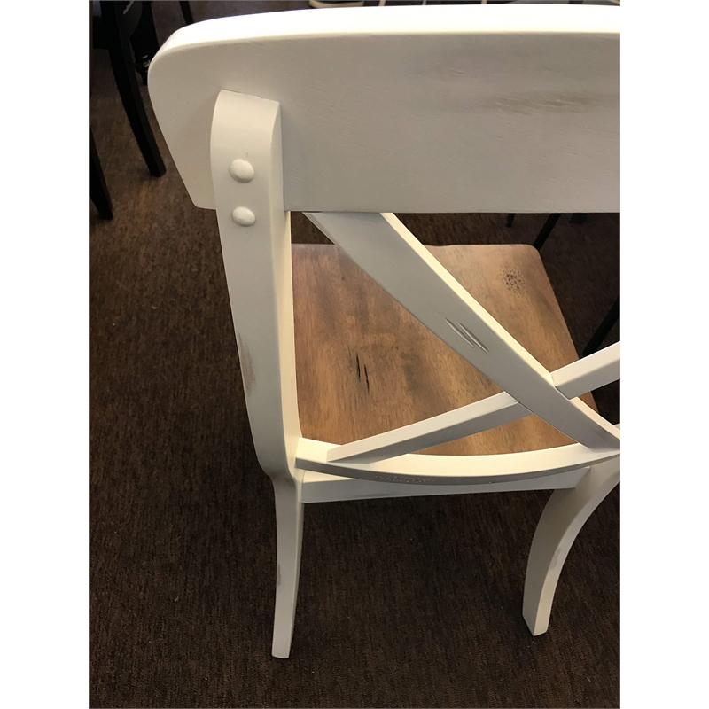 5-Pc Transitional Wood Dining Set in Cocoa/Cotton White