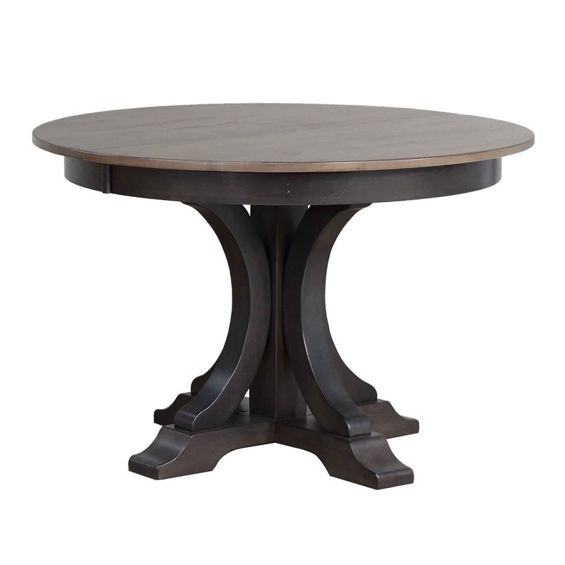 5-Pc Deco Double X Wood Dining Set in Gray/Black Stone