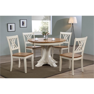 5-Pc Deco Double X Wood Dining Set in Caramel/Biscotti