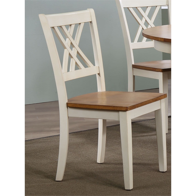 5-Pc Deco Double X Wood Dining Set in Caramel/Biscotti