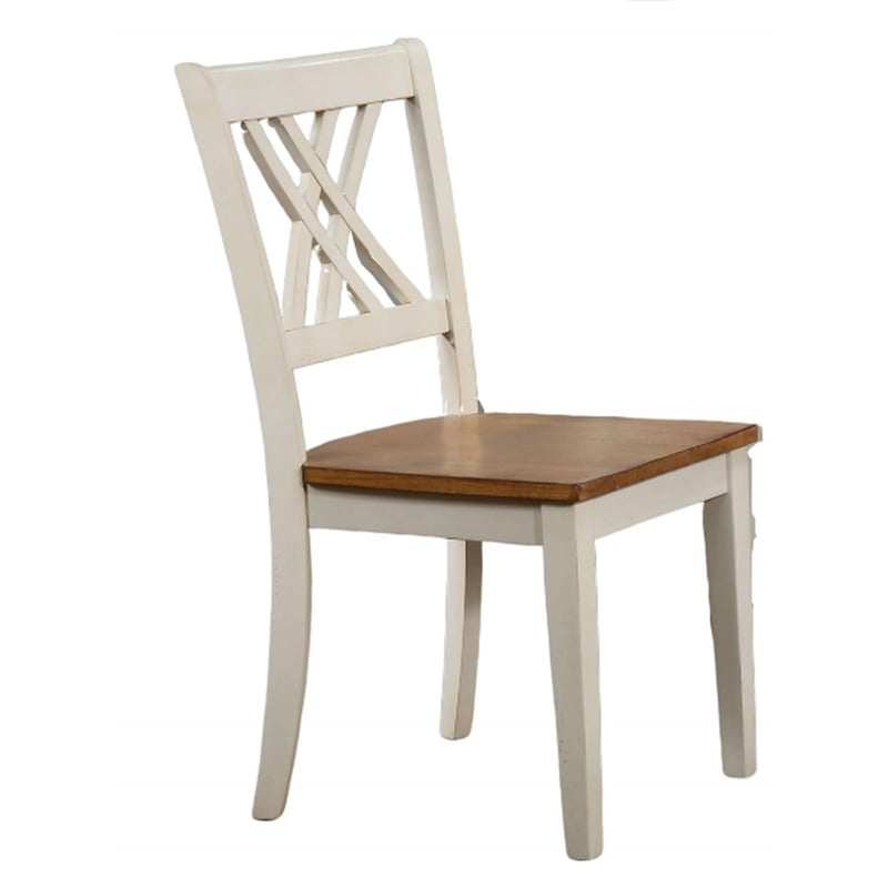 5-Pc Deco Double X Wood Dining Set in Caramel/Biscotti