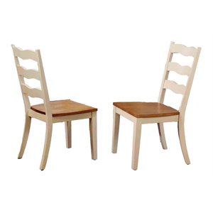 iconic furniture company rubberwood dining chairs in caramel/biscotti (set of 2)