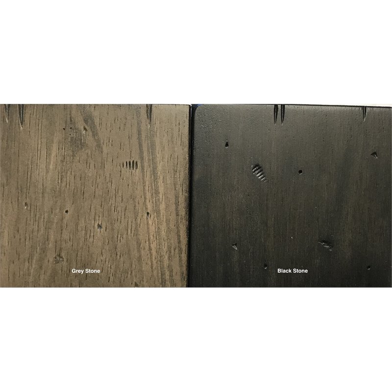 7-Piece Rubberwood Dining Set in Gray/Black Stone