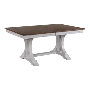 iconic furniture company deco rubberwood dining table in cocoa/cotton white