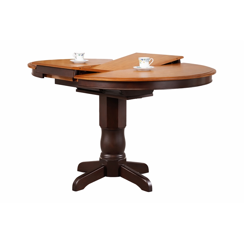 5-Piece Double X Wood Dining Set in Whiskey/Mocha Brown