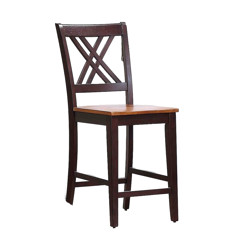 5-Piece Double X Wood Dining Set in Whiskey/Mocha Brown