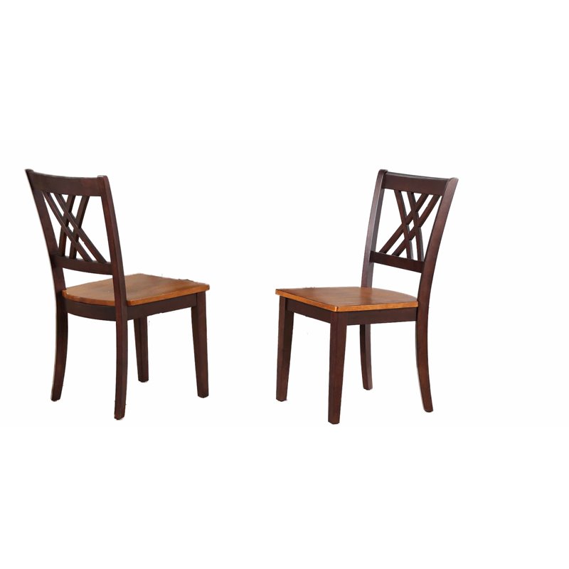 5-Pc Deco Double X Wood Dining Set in Whiskey/Brown