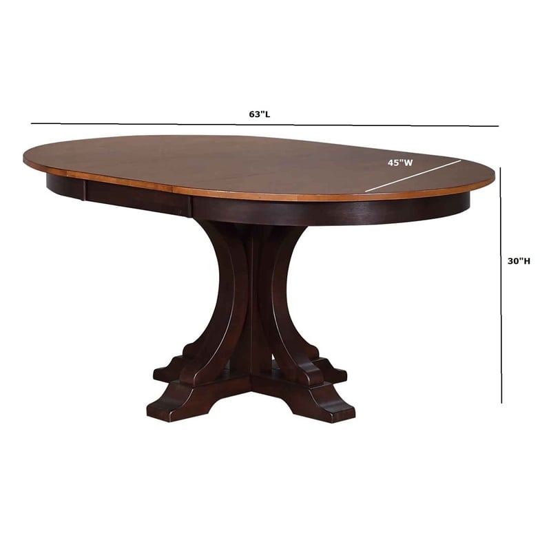 5-Pc Deco Double X Wood Dining Set in Whiskey/Brown