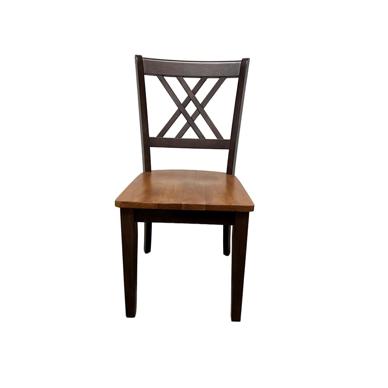 5-Pc Deco Double X Wood Dining Set in Whiskey/Brown