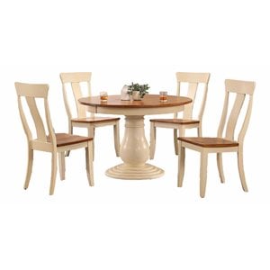 Iconic Furniture Company 5-Pc Panel Wood Bella Dining Set in Caramel/Biscotti