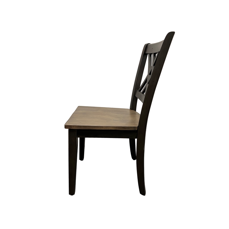 Double X- Back Solid Wood Extendable Bella Dining Set in Grey