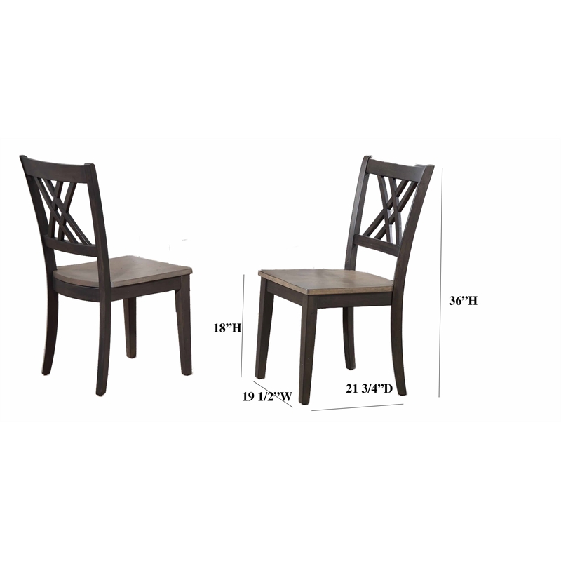 Double X- Back Solid Wood Extendable Bella Dining Set in Grey