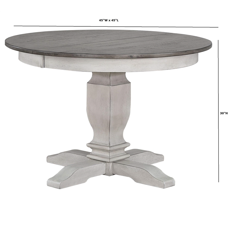 5-Pc Transitional Wood Dining Set in Ash/Stormy White