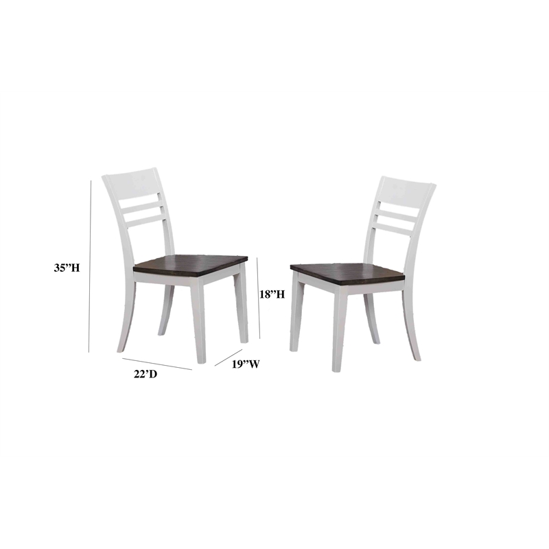 5-Pc Contemporary Wood Dining Set in Ash/Stormy White