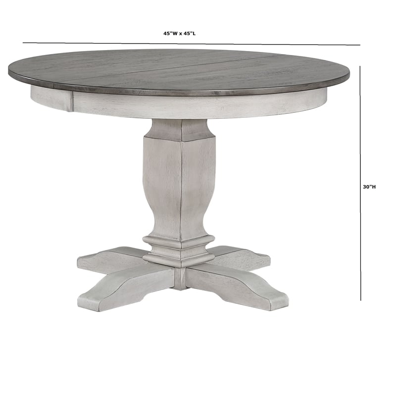 5-Pc Ladder Back Wood Dining Set in Ash/Stormy White
