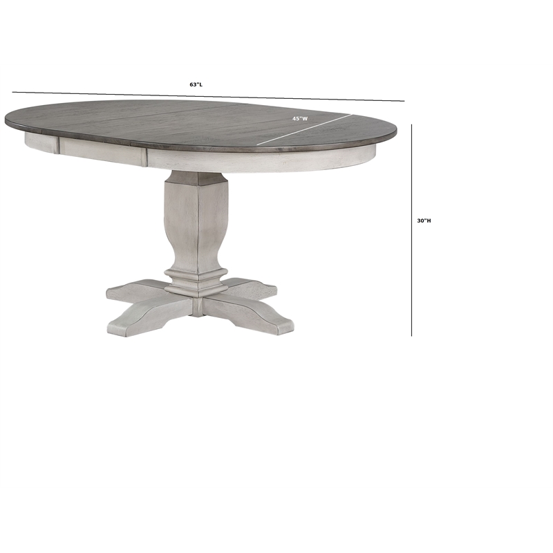 5-Pc Ladder Back Wood Dining Set in Ash/Stormy White