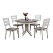 5-Piece Ladder Wood Dining Set in Ash/Stormy White