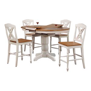 Iconic Furniture Company 5-Pc Counter Height Wood Dining Set in Caramel