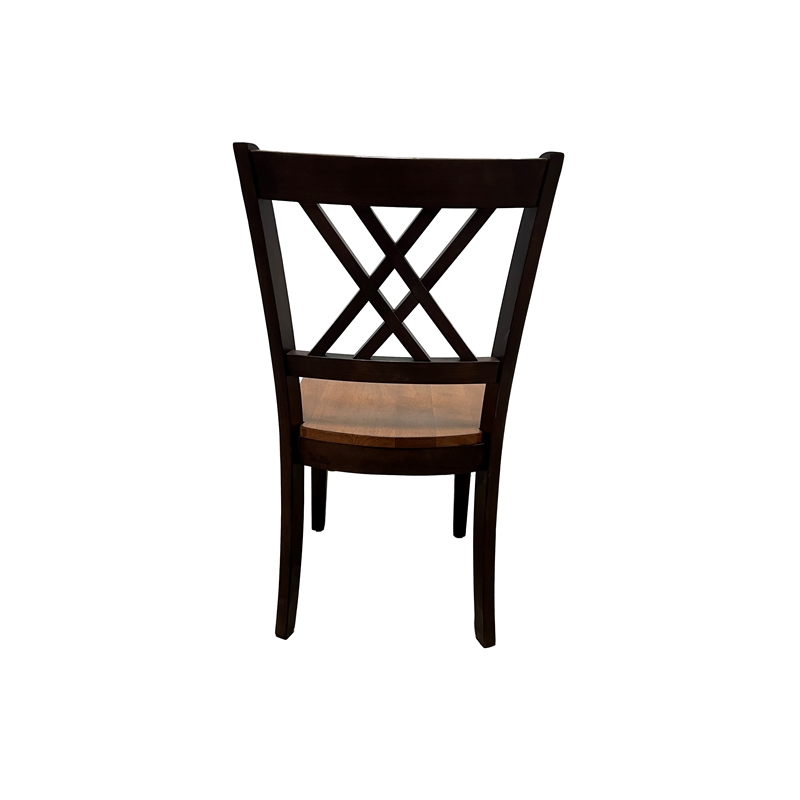 5-Pc Double X Wood Dining Set in Whiskey/Mocha Brown