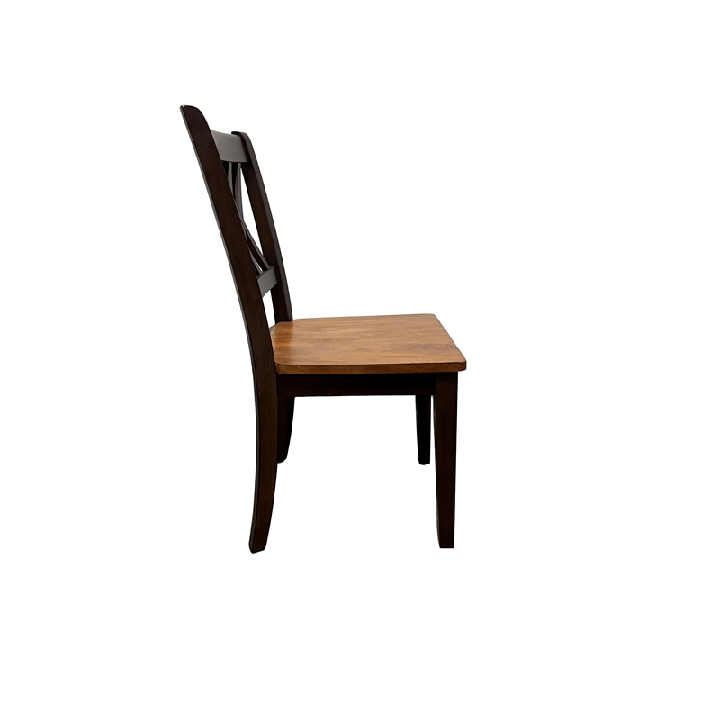 5-Pc Double X Wood Dining Set in Whiskey/Mocha Brown