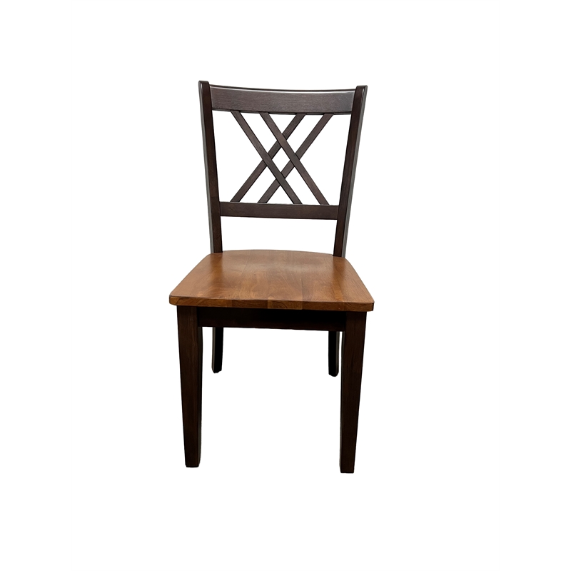 5-Pc Double X Wood Dining Set in Whiskey/Mocha Brown