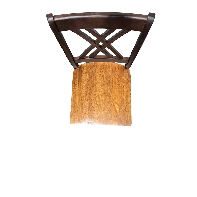 5-Pc Double X Wood Dining Set in Whiskey/Mocha Brown