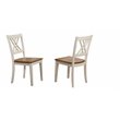 5-Pc Double X-Back Wood Dining Set in Caramel/Biscotti
