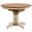 Round Panel Wood Dining Set in Caramel/Biscotti