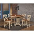 5-Pc X-Back Wood Dining Set in Caramel/Biscotti