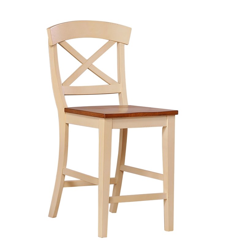 5-Pc X-Back Wood Dining Set in Caramel/Biscotti