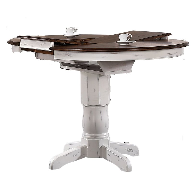 5-Pc X-Back Wood Dining Set in Cocoa Brown/Cotton White