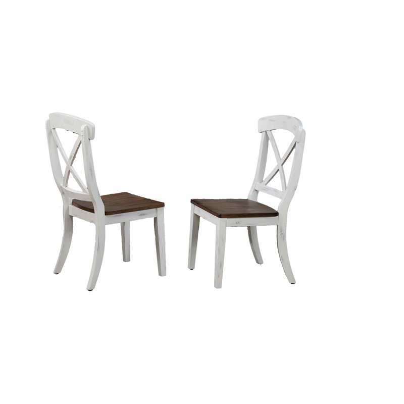5-Pc Wood Dining Set in Cocoa Brown/Cotton White