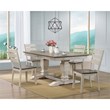 5-Pc Ladder Wood Pedestal Dining Set in Ash/Stormy