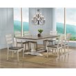7-Pc Ladder Wood Pedestal Dining Set in Ash/Stormy