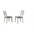 7-Pc Ladder Wood Pedestal Dining Set in Ash/Stormy