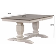 7-Pc Ladder Wood Pedestal Dining Set in Ash/Stormy