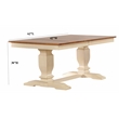 7 Piece Panel Back Wood Pedestal Dining Set in Caramel Biscotti