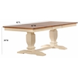 7 Piece Panel Back Wood Pedestal Dining Set in Caramel Biscotti
