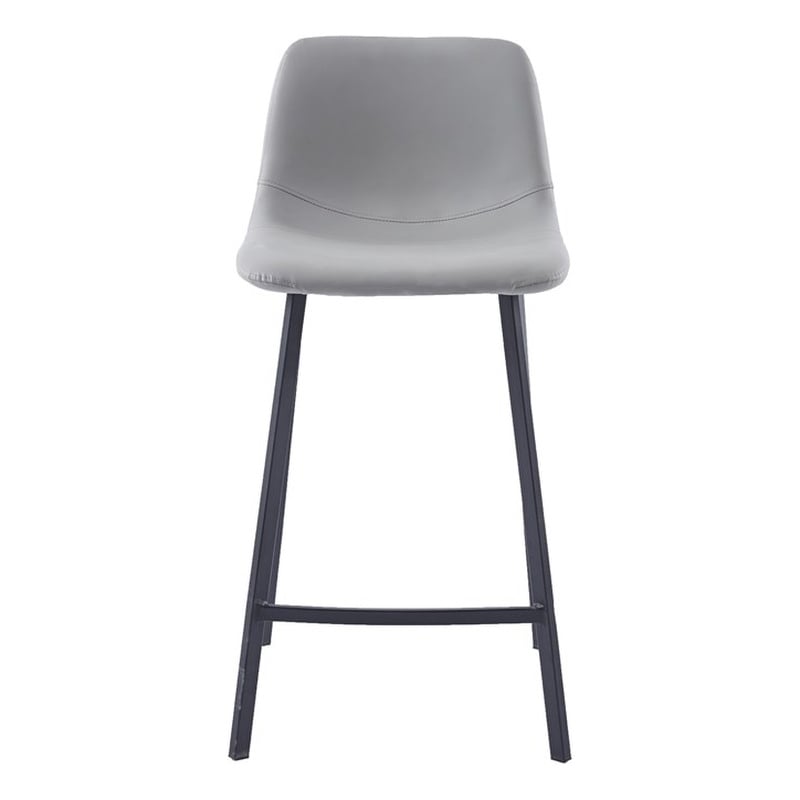 Adam Counter Height Contemporary Stool In Light Grey Finish
