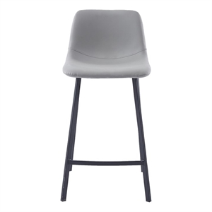 Adam Counter Height Contemporary Stool In Light Grey Finish