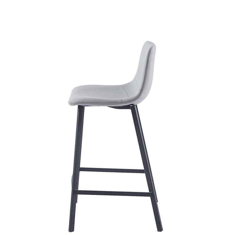 Adam Counter Height Contemporary Stool In Light Grey Finish